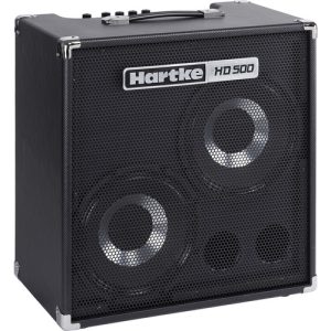 AMPLIFICADOR DE BAJO ELECTRICO HARTKE HD500 DE 2X10″ Y 500 WATTS CON ALTAVOCES DE PAPEL/ALUMINIO HYDRIVE, SALIDA DIRECTA XLR, SALIDA DE AUDIFONOS DE 1/4″ Y ENTRADA AUXILIAR DE 1/8 “