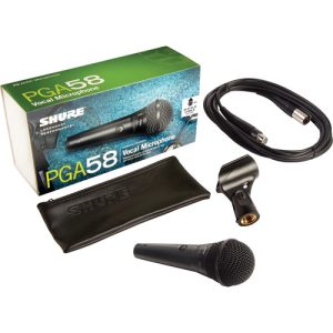 MICROFONO VOCAL SHURE PGA58-XLR DINAMICO CARDIOIDE DE CABLE