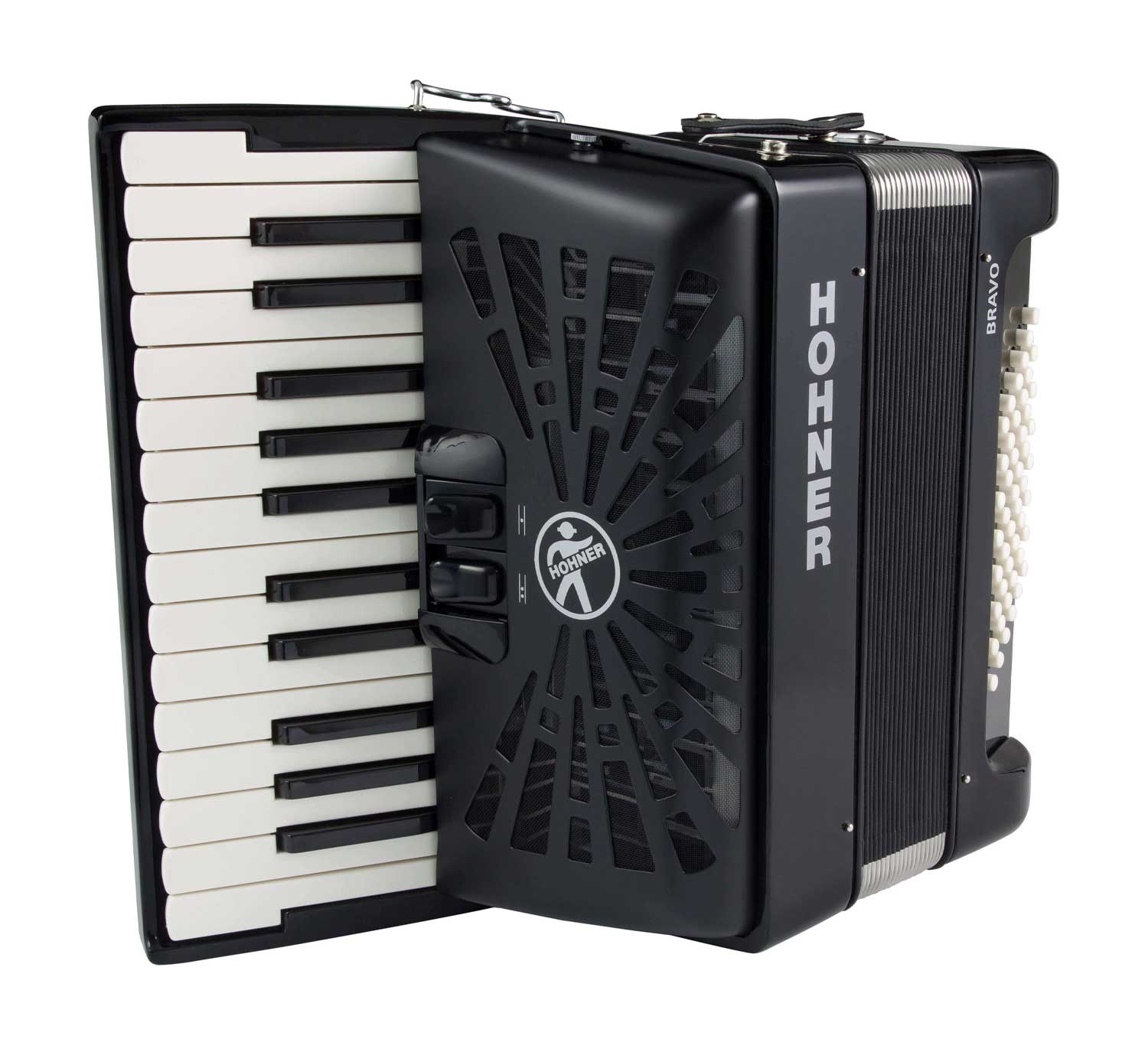 Acordeón Hohner Bravo II 48 Bajos Negro - Imagen 3