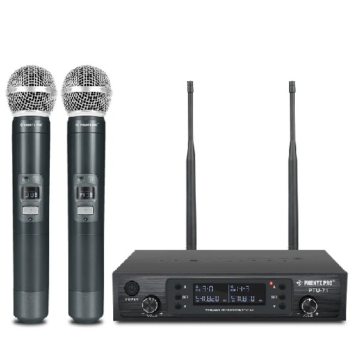 Micrófono inalámbrico UHF Phenyx Pro PTU-71-2H Doble de Mano