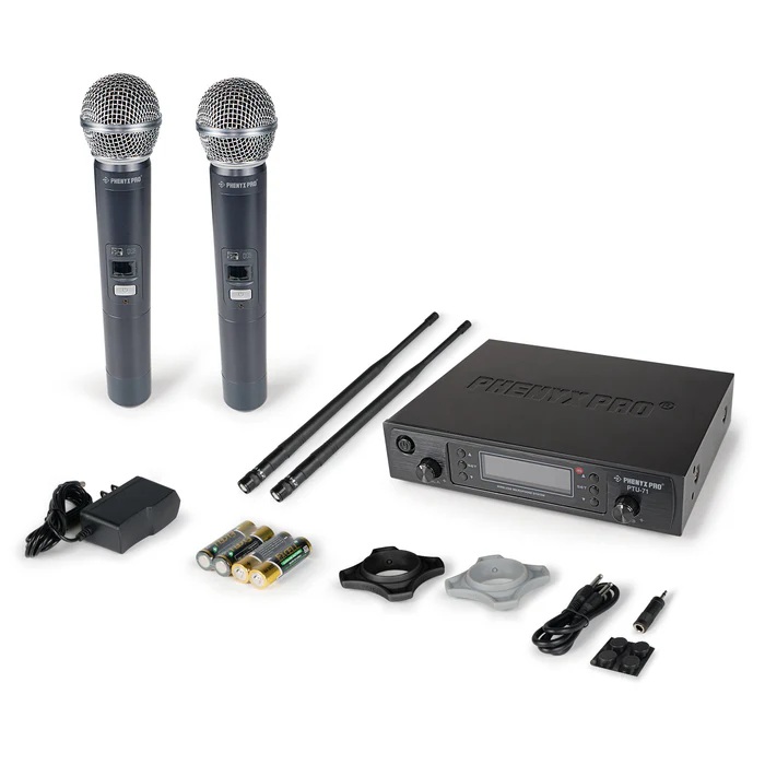 Micrófono inalámbrico UHF Phenyx Pro PTU-71-2H Doble de Mano - Imagen 2