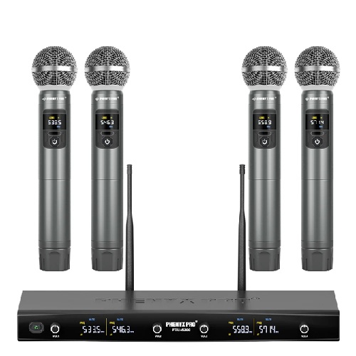 Sistema de Micrófono Inalámbrico PTU-5200-4H Cuádruple con Salto de Frecuencia