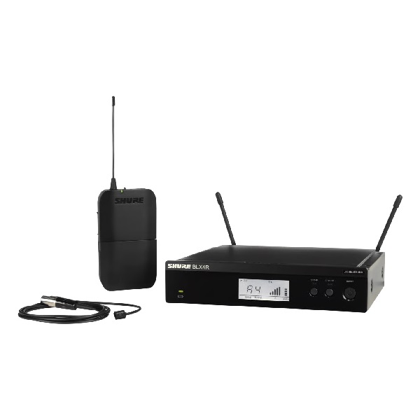 Sistema Inalámbrico de Presentador Montable en Rack con Micrófono de Solapa Miniatura WL93 BLX14R/W93